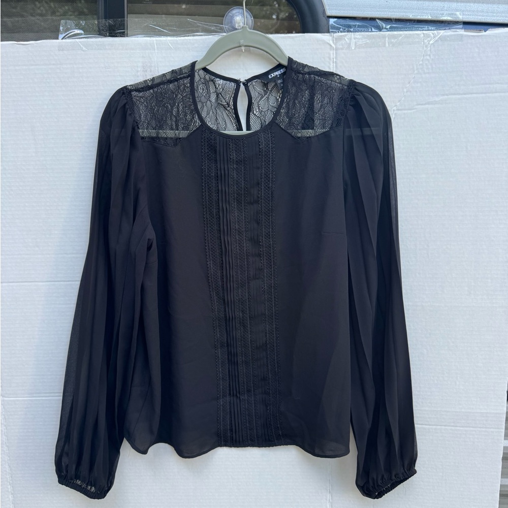 Banana Republic Black Lace Detail Blouse